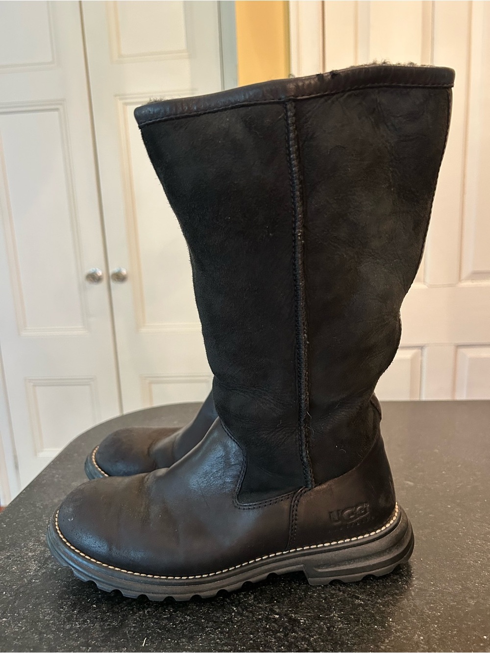UGG Australia Brooks Tall Shearling Black Winter Boots - Style #5382